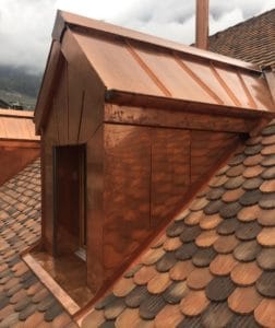 Lucarne en cuivre