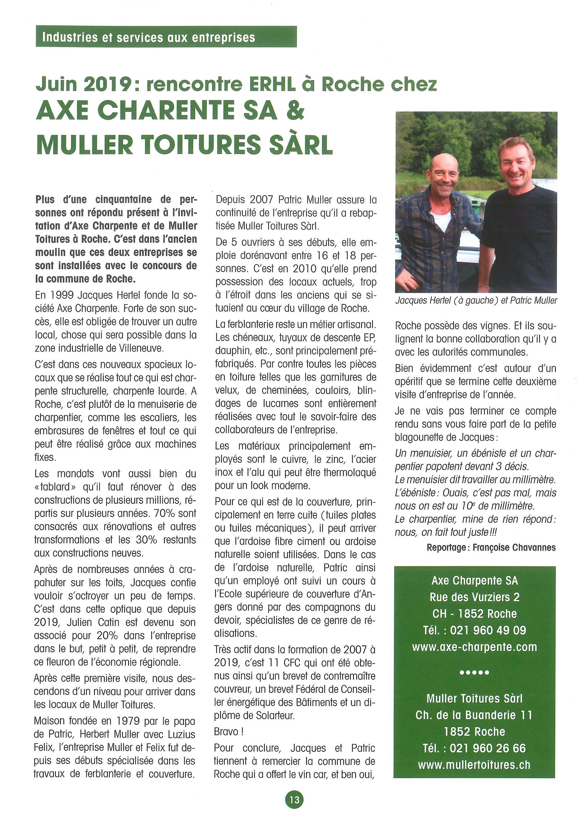 Revue Le Cercle information économique région haut-lac Automne-hiver 2019